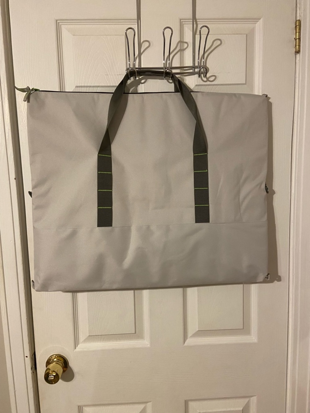 Gray 25 can cooler bag with Green-Trim Handles - Picture 4 of 5
